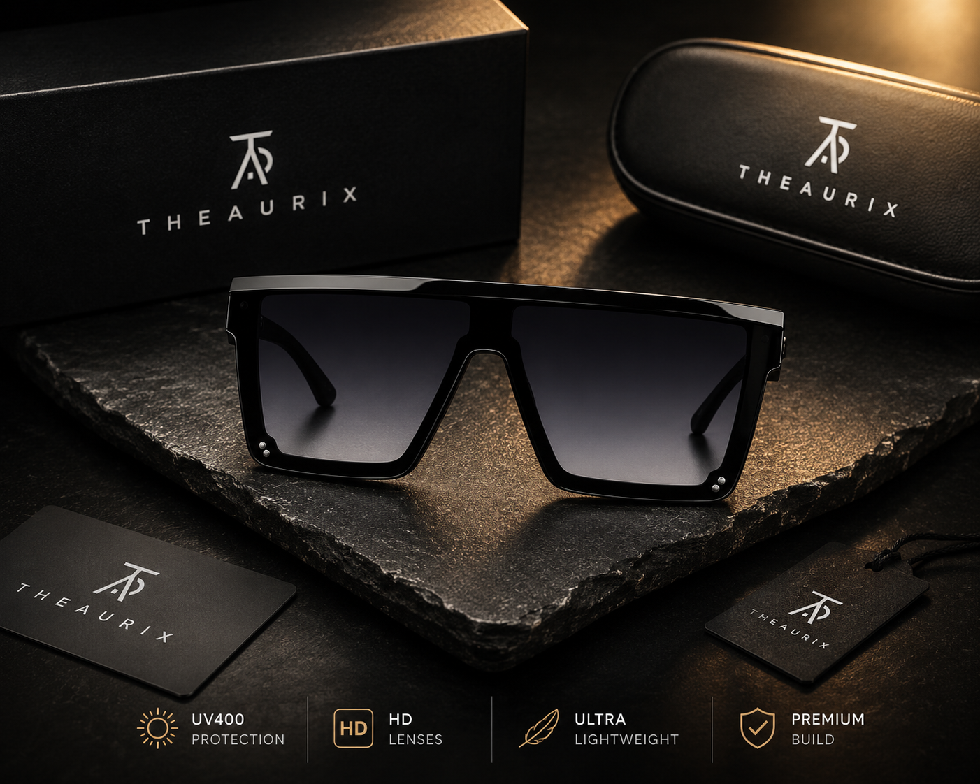 THEAURIX SHADOW™ | Premium Oversized Smart Sunglasses