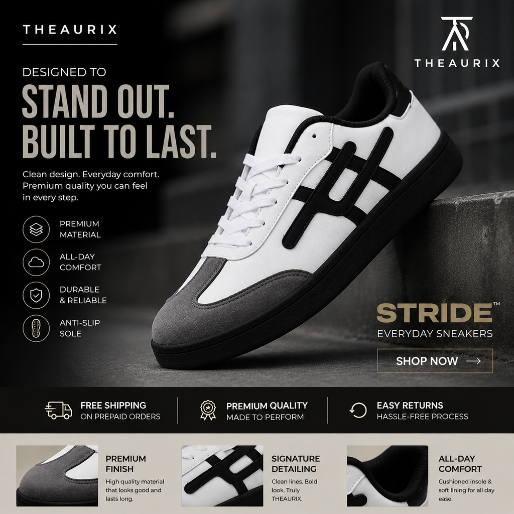 THEAURIX STRIDE™ | Premium Everyday Sneakers.