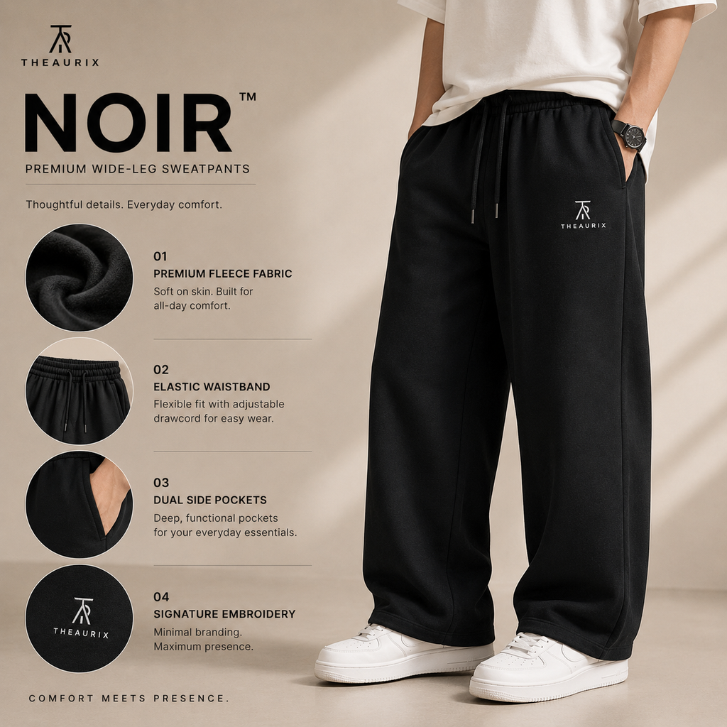 THEAURIX NOIR™ | Premium Wide-Leg Sweatpants