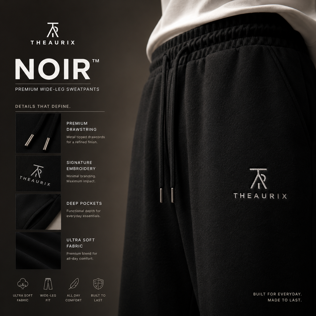 THEAURIX NOIR™ | Premium Wide-Leg Sweatpants