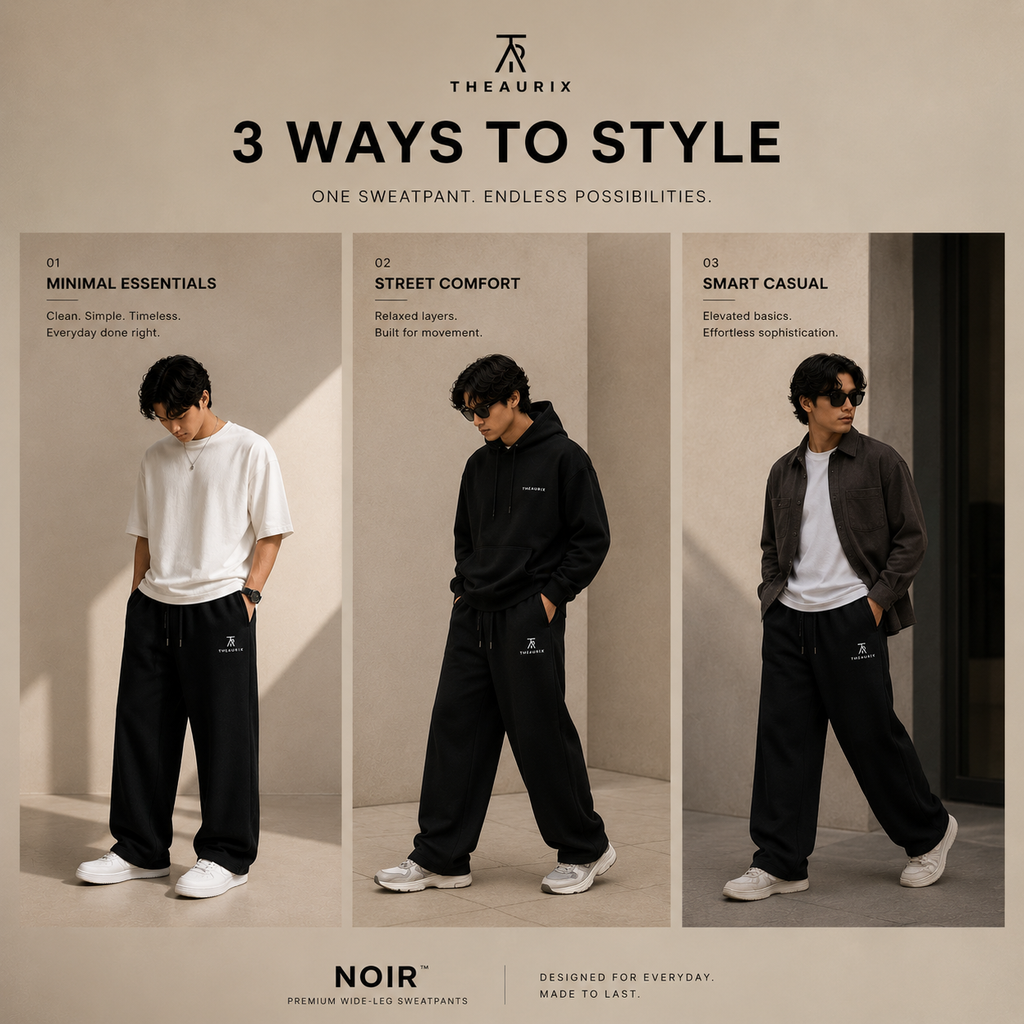 THEAURIX NOIR™ | Premium Wide-Leg Sweatpants