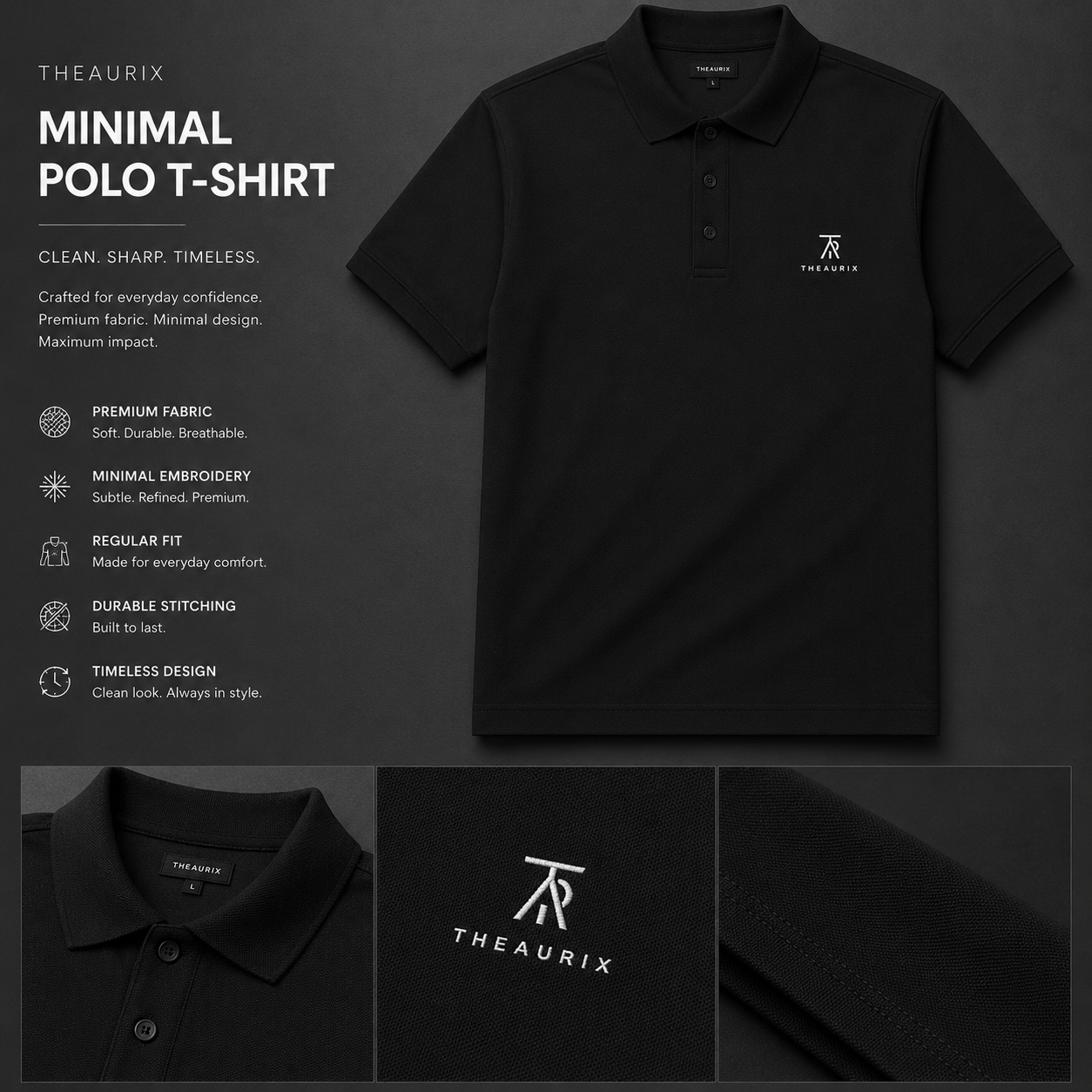 THEAURIX Minimal Polo T-Shirt
