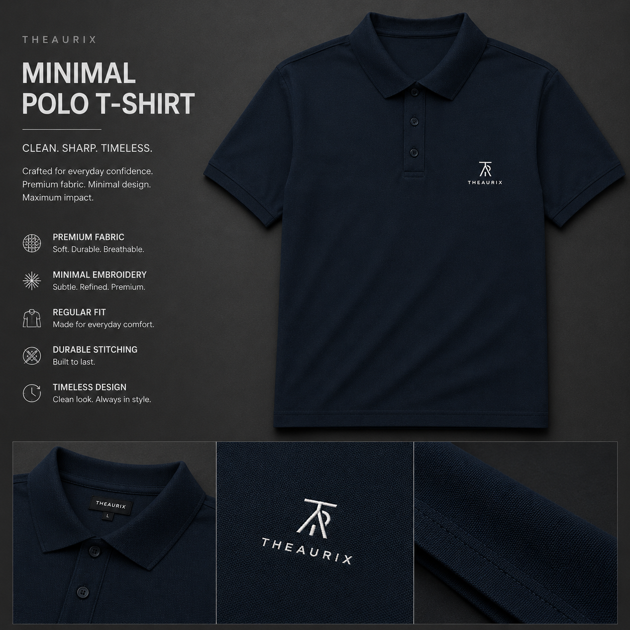 THEAURIX Minimal Polo T-Shirt