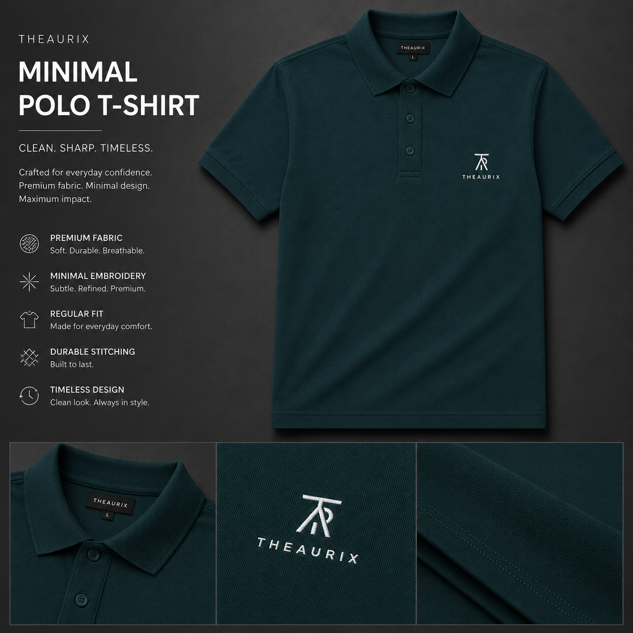 THEAURIX Minimal Polo T-Shirt