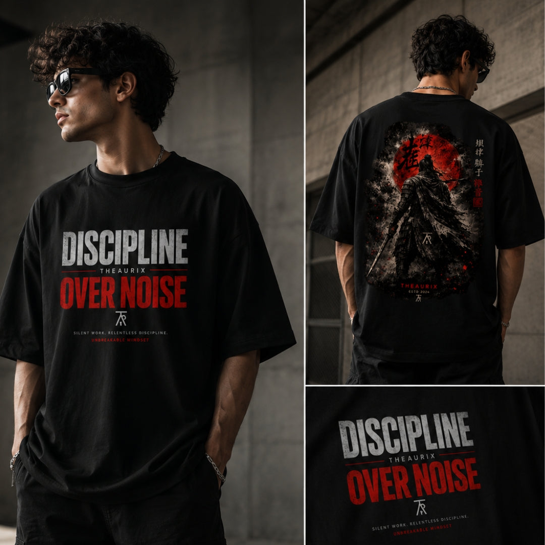 DISCIPLINE OVER NOISE Oversized Tee